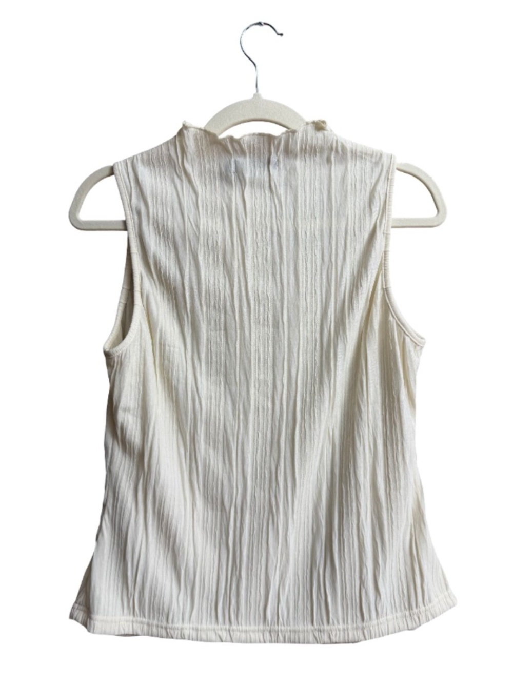 Cream Ruffle Tank Top - Picture 3 of 4